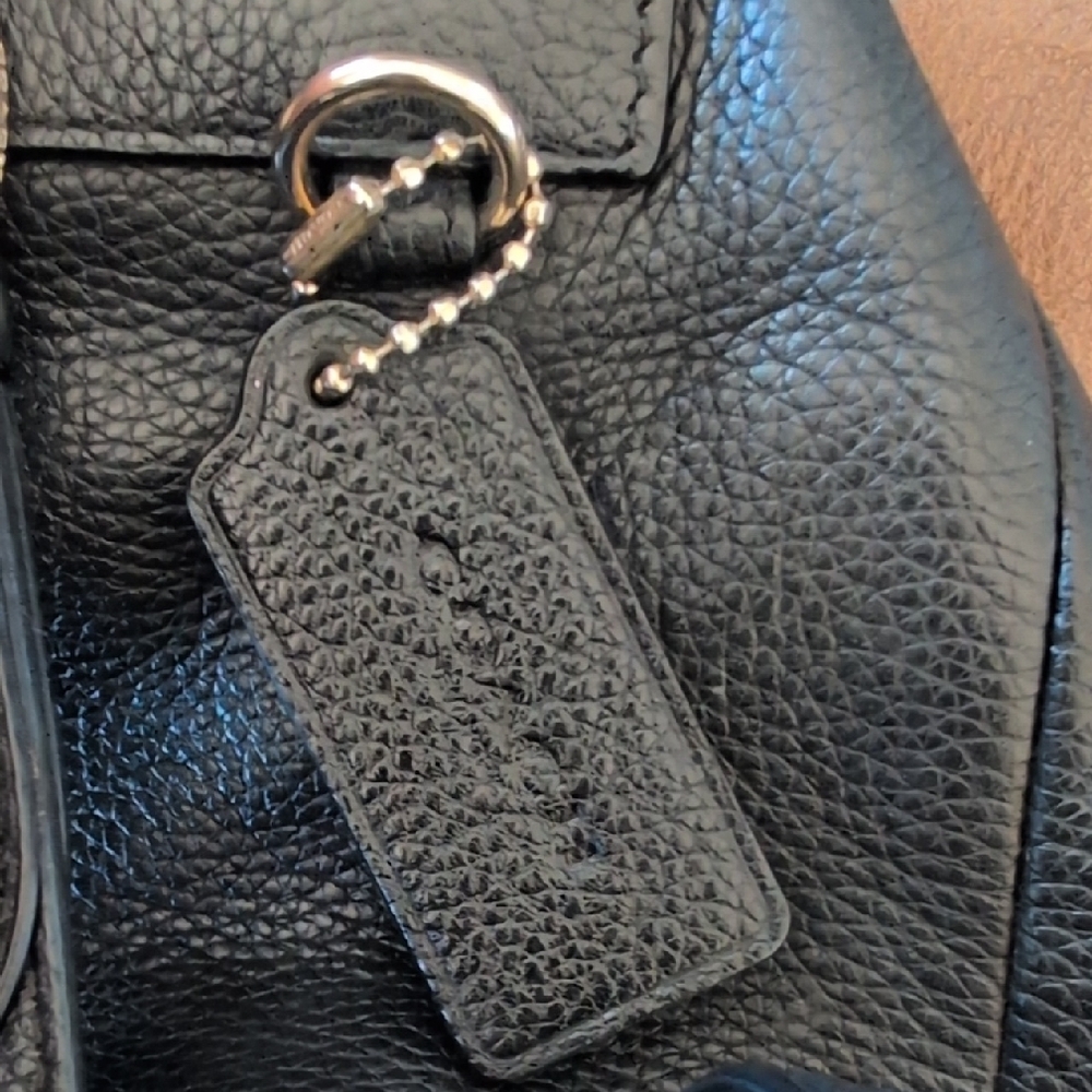 Coach Black Pebbled Leather Mini Turnlock Backpack with Gold Accents - Picture 5 of 16